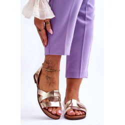 Zazoo 40185 Patogūs odiniai užsegami sandalai, auksiniai 198692