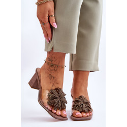 Madingos permatomos aukštakulnės šlepetės S.Barski KV-AP658-1 juodos 198696