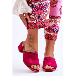 Zomšinės aukštakulnės šlepetės S.Barski KV-612-2 Fuchsia 198722