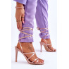 Surišti moteriški sandalai ant aukšto kulno, violetinės spalvos Meya | Sandalai moterims | jai24.lt