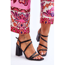 Odiniai aukštakulniai sandalai smėlio spalvos Florentina 198737