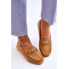 Klasikiniai zomšiniai loaferiai su puošmena Camel Amera | Mokasinai moterims | jai24.lt
