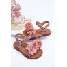 Madingi vaikiški sandalai su gėlėmis, juodos spalvos | Basutės vaikams | jai24.lt