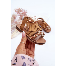 Vaikiški Velcro sandalai su kutais Brown Missy 198761