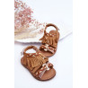 Vaikiški Velcro sandalai su kutais Brown Missy | Basutės vaikams | jai24.lt