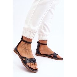 Moteriškos plokšti šlepetės su užtrauktuku, juodos spalvos kilimas! 198780