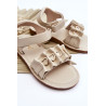 Vaikiški sandalai su Velcro širdelėmis Smėlio spalvos Havana | Basutės vaikams | jai24.lt