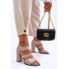 Odiniai sandalai ant kulno S.Barski 80-4 Beige | Sandalai moterims | jai24.lt