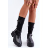 Moteriški kulkšnies batai su juodomis kojinėmis | Ilgaauliai batai | jai24.lt