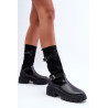Moteriški kulkšnies batai su juodomis kojinėmis | Ilgaauliai batai | jai24.lt