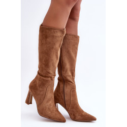 Zomšiniai batai ant kulno juodi Adrolio 198874