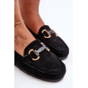 Moteriški zomšiniai mokasinai su ornamentu juoda dionira | Mokasinai moterims | jai24.lt