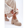 Odiniai batai su kulnais su puošmena smėlio spalvos Gelanor | Pavasariniai batai | jai24.lt