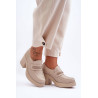 Odiniai batai su kulnais su puošmena smėlio spalvos Gelanor | Pavasariniai batai | jai24.lt