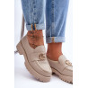Moteriški zomšiniai pusbačiai su smėlio spalvos ornamentu | Pavasariniai batai | jai24.lt