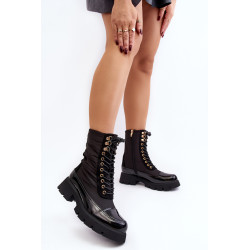 Moteriški izoliuoti darbiniai batai plokščiakulniai juodi Saranema 198918