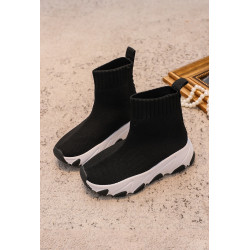 Vaikiškos juodai baltos sportbačių kojinės Zaelin 198931