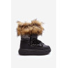 Moteriški sniego batai su kailiu ant platformos Juoda Nabilla | Žieminiai batai | jai24.lt