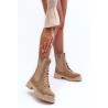 Moteriški zomšiniai kulkšnies batai suvarstomi smėlio spalvos Nicole 2836 | Auliniai batai moterims | jai24.lt