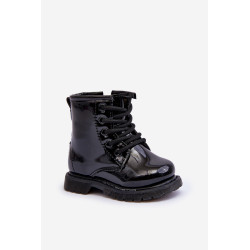 Vaikiški batai lakuoti su užtrauktuku juodu blauzdeliu 198960