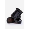 Vaikiški batai lakuoti su užtrauktuku juodu blauzdeliu | Aulinukai vaikams | jai24.lt