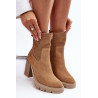 Moteriški zomšiniai aulinukai ant kulno šviesiai smėlio spalvos Lewski 3386 | Auliniai batai moterims | jai24.lt