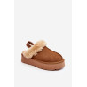 Odiniai Suede Šlepetės Moterims Ant Platformos Su Pūkais Camel Sophienne | Šlepetės | jai24.lt