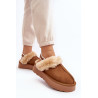 Odiniai Suede Šlepetės Moterims Ant Platformos Su Pūkais Camel Sophienne | Šlepetės | jai24.lt