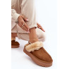 Odiniai Suede Šlepetės Moterims Ant Platformos Su Pūkais Camel Sophienne | Šlepetės | jai24.lt