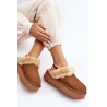 Odiniai Suede Šlepetės Moterims Ant Platformos Su Pūkais Camel Sophienne | Šlepetės | jai24.lt