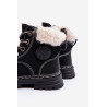 Vaikiški batai su užtrauktuku ir dirbtiniu kailiu Juoda Marialee | Aulinukai vaikams | jai24.lt