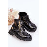 Mergaičių lakuotos odos kulkšnies batai su užtrauktuku juodos spalvos Felori | Aulinukai vaikams | jai24.lt