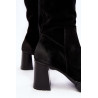 Moteriški zomšiniai batai virš kelių su stileto kulnu Lemar Black Ceraxa | Ilgaauliai batai | jai24.lt