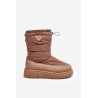 Tamsiai smėlio spalvos Lureta moteriški sniego batai storu padu | Žieminiai batai | jai24.lt