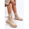 Moteriški suvarstomi kulkšnies batai su kojinėmis iš šviesiai smėlio spalvos Gentiana | Auliniai batai moterims | jai24.lt
