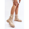 Moteriški suvarstomi kulkšnies batai su kojinėmis iš šviesiai smėlio spalvos Gentiana | Auliniai batai moterims | jai24.lt