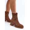 Moteriški kulkšnies batai su storu kulnu, rudos spalvos Argastis | Auliniai batai moterims | jai24.lt
