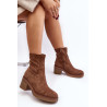 Moteriški kulkšnies batai su storu kulnu, rudos spalvos Argastis | Auliniai batai moterims | jai24.lt