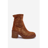 Moteriški kulkšnies batai su storu kulnu, rudos spalvos Argastis | Auliniai batai moterims | jai24.lt