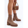 Moteriški kulkšnies batai su storu kulnu, rudos spalvos Argastis | Auliniai batai moterims | jai24.lt