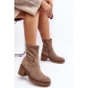 Moteriški kulkšnies batai su storu kulnu, rudos spalvos Argastis | Auliniai batai moterims | jai24.lt