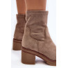 Moteriški kulkšnies batai su storu kulnu, rudos spalvos Argastis | Auliniai batai moterims | jai24.lt