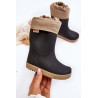 Vaikiški velniukai su vidiniu pamušalu Snow Wave Gokids 981 Black-Beige | Guminiai batai vaikams | jai24.lt