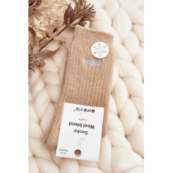 Moteriškos šiltos kojinės su rožiniu tekstu 199097