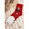 Moteriškos brokato kalėdinės kojinės su raudonu meškiuku | Kojinės moterims | jai24.lt