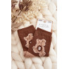 Jaunystės šiltos kojinės su Bear Brown | Kojinės moterims | jai24.lt