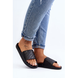 Moteriškos šlepetės kryžiaus džinsai FF2R4153C juodi 199110