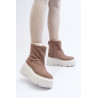 Moteriški odiniai platforminiai batai su petnešėlėmis Zazoo 1752 smėlio spalvos | Auliniai batai moterims | jai24.lt