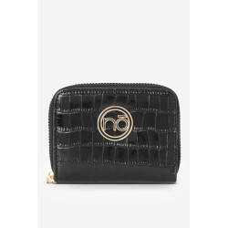 Moteriška piniginė, pagaminta iš natūralios odos, gyvūnų raštų maža Nobo NPUR-LR0020-C020 juoda 199118