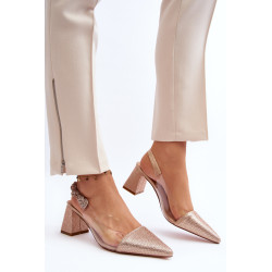 Elegantiški smailių pirštų siurbliai D&A MR91292-1 šampanas 199139